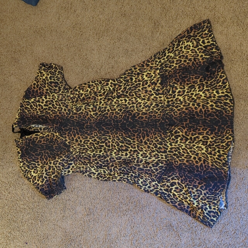 Topshop leopard midi tie back dress size 12